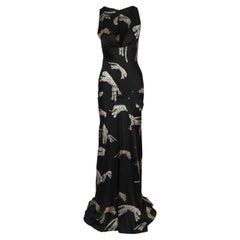 Roberto Cavalli Animal Print Silk Maxi Dress-'90s