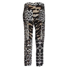 Roberto Cavalli Women's Animalier Silk Pants IT 40, 21st Century