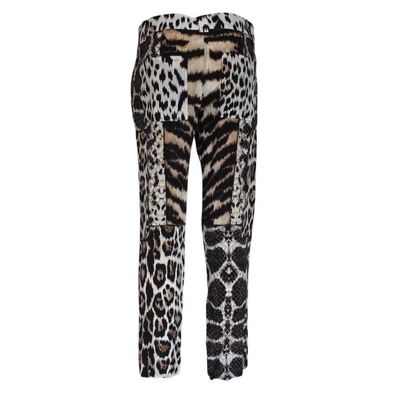 Roberto Cavalli Animalier Silk Pants IT 40 For Sale at 1stDibs