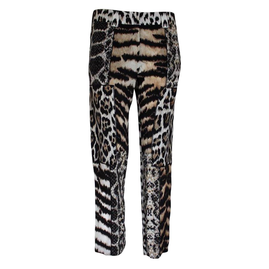 Roberto Cavalli Animalier Silk Pants IT 40 For Sale