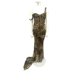 Roberto Cavalli Archival Pre Fall 2010 corset léopard silk chiffon maxi dress