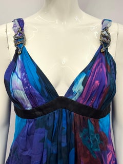 Roberto Cavalli archival Silk chiffon Baby Doll dress snake details