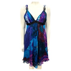Roberto Cavalli archival Silk chiffon Baby Doll dress snake details