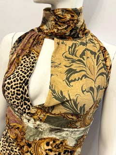 Roberto Cavalli Archive S/S 2005 animal & baroque Patchwork Jersey dress