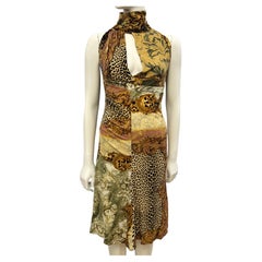Roberto Cavalli Archive S/S 2005 animal & baroque Patchwork Jersey dress