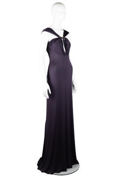 Roberto Cavalli Aubergine Evening Gown with Double Serpent Hardware, 2008
