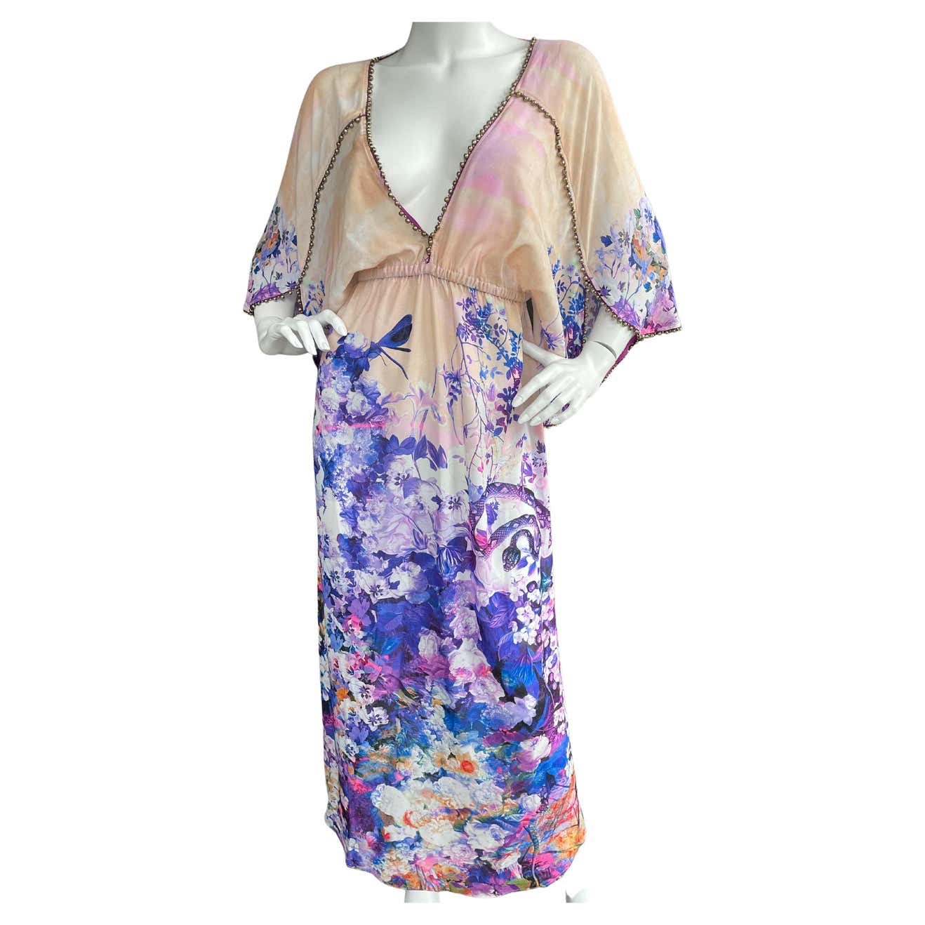 Roberto Cavalli Beachwear Vintage Caftan Dress with Beaded Trim For ...