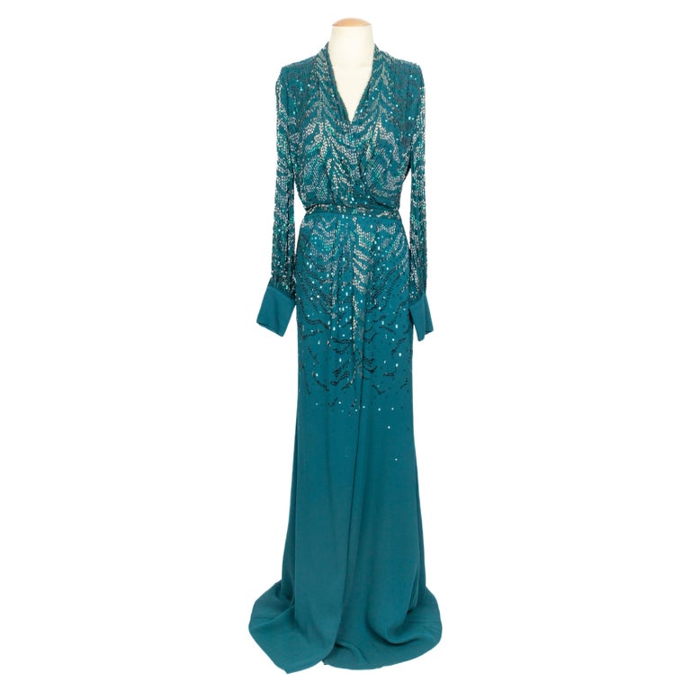 roberto cavalli beaded dress Roberto Cavalli Ombre Gold Beads Embellished Silk Sleeveless Mini Dress S Roberto Cavalli