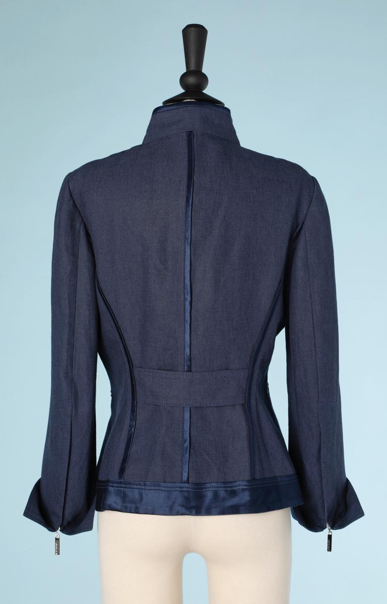 Women's Roberto Cavalli beaded navy jacket For Sale