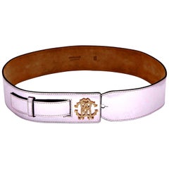 Roberto Cavalli Beautiful Metalic Pink Leather Belt