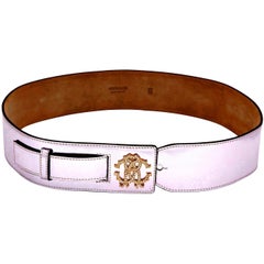 Vintage Roberto Cavalli Beautiful Metalic Pink Leather Belt