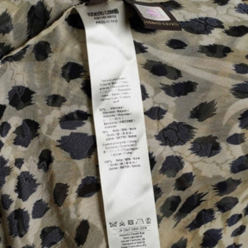 Roberto Cavalli Beige Animal Printed Velour Sheer Kaftan Maxi Dress M For Sale 1