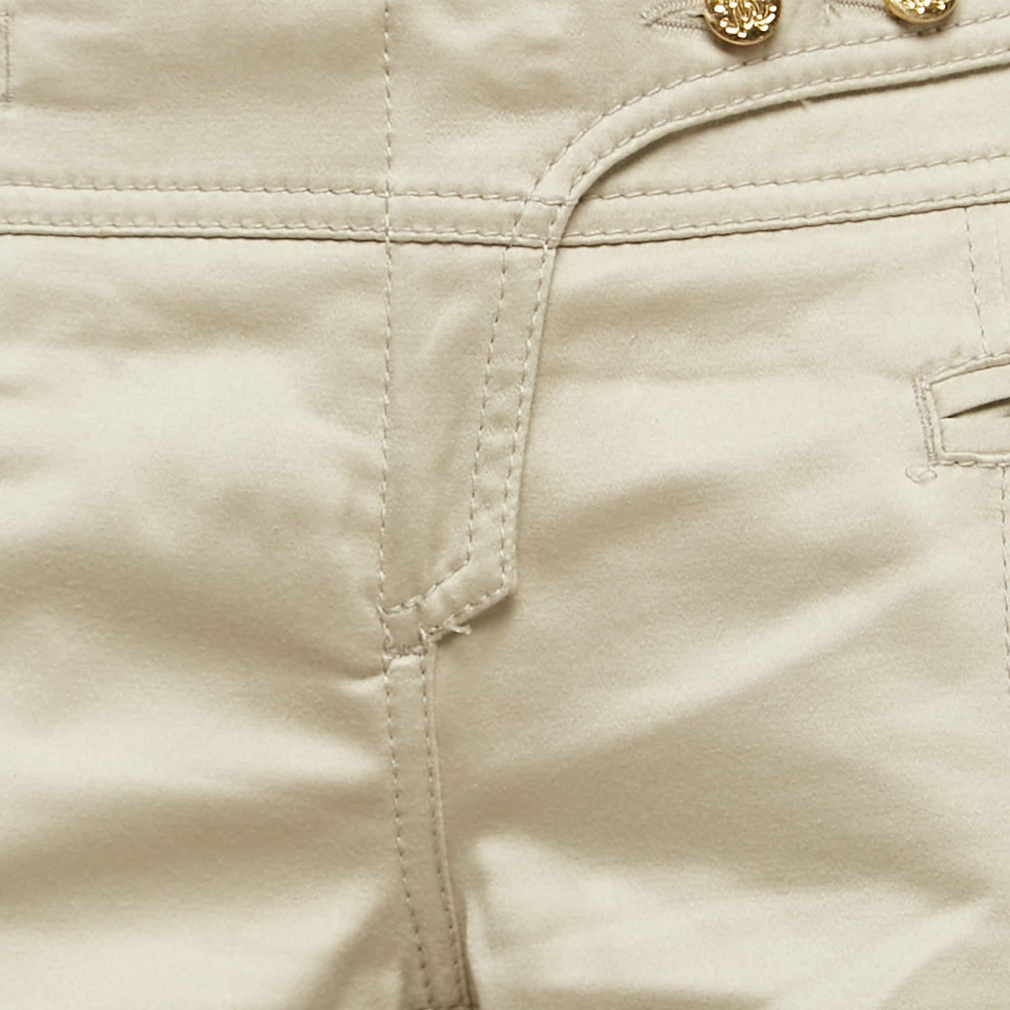 Beige Pantalon à manches larges en coton beige Roberto Cavalli M en vente