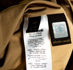 Roberto Cavalli Beige Embroidered Cotton Pleated Mini Skirt S