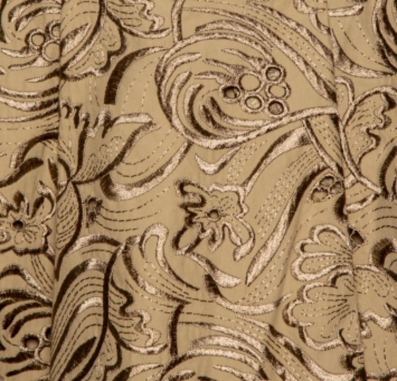 Roberto Cavalli Minifalda plisada de algodón bordado beige S Beige en venta