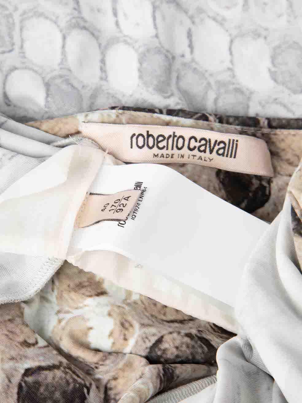 Women's Roberto Cavalli Beige Python Print Mini Dress Size S For Sale