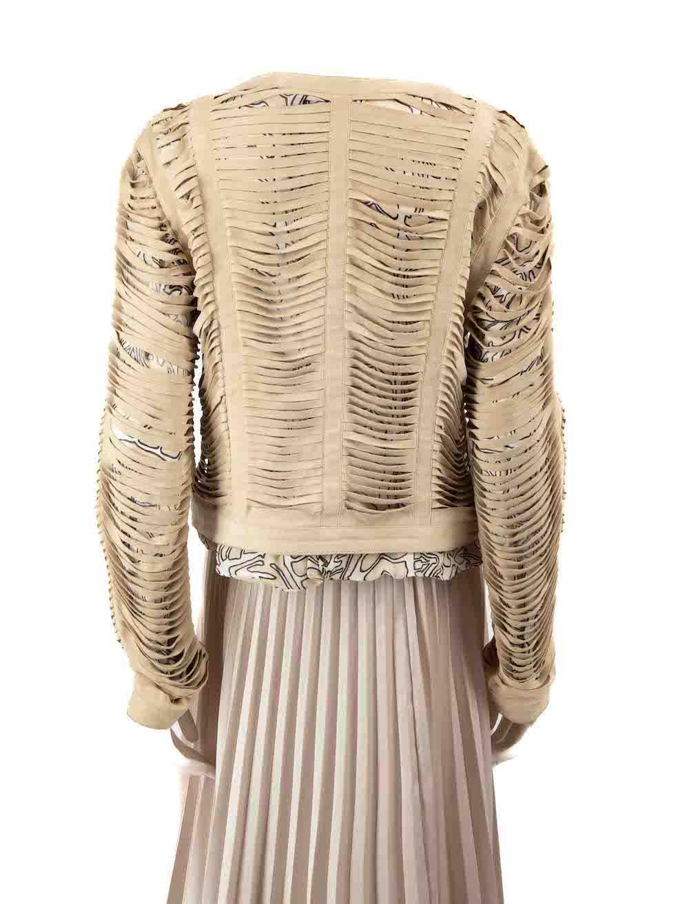 Roberto Cavalli Beige Suede Laser Cut Jacket Size XXL In Excellent Condition In London, GB