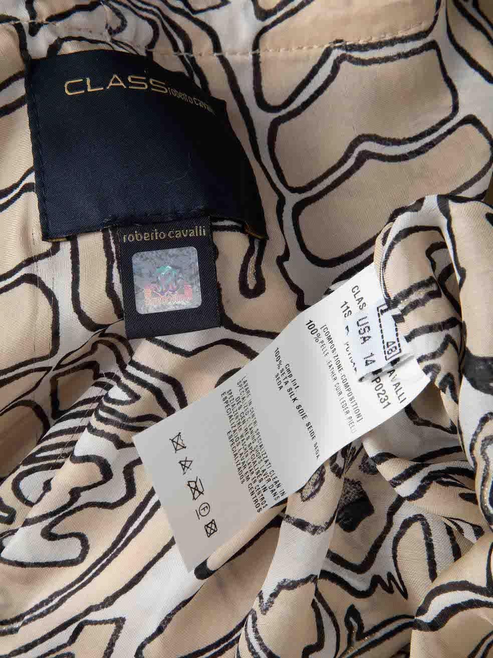 Women's Roberto Cavalli Beige Suede Laser Cut Jacket Size XXL
