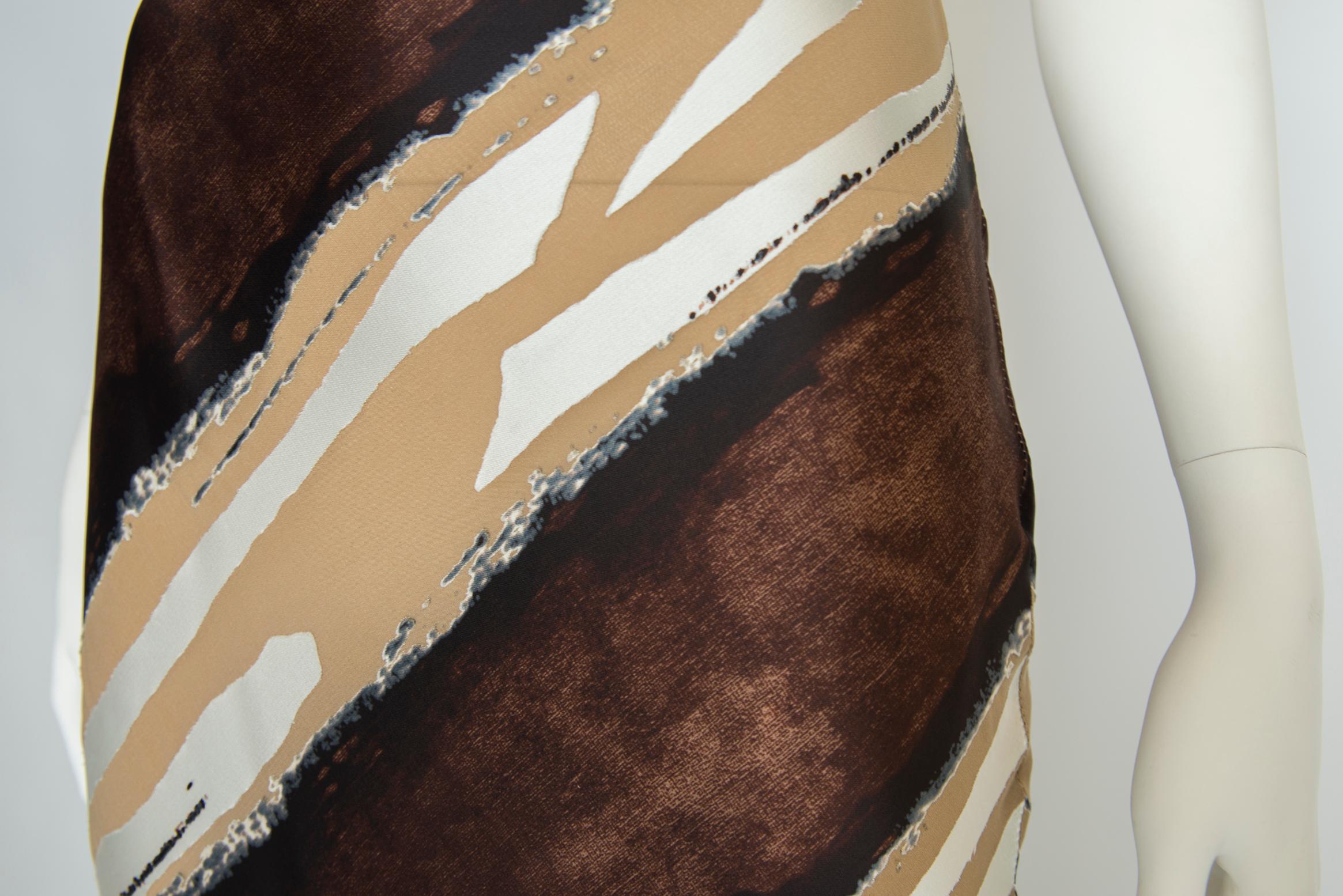Roberto Cavalli Bias Cut Semi Sheer Silk-Satin Slip Dress Gown For Sale 9