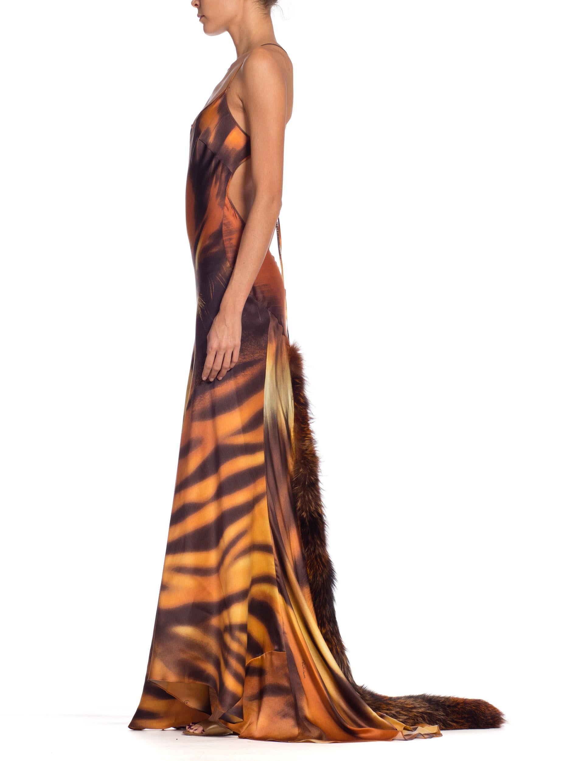 roberto cavalli tiger print dress