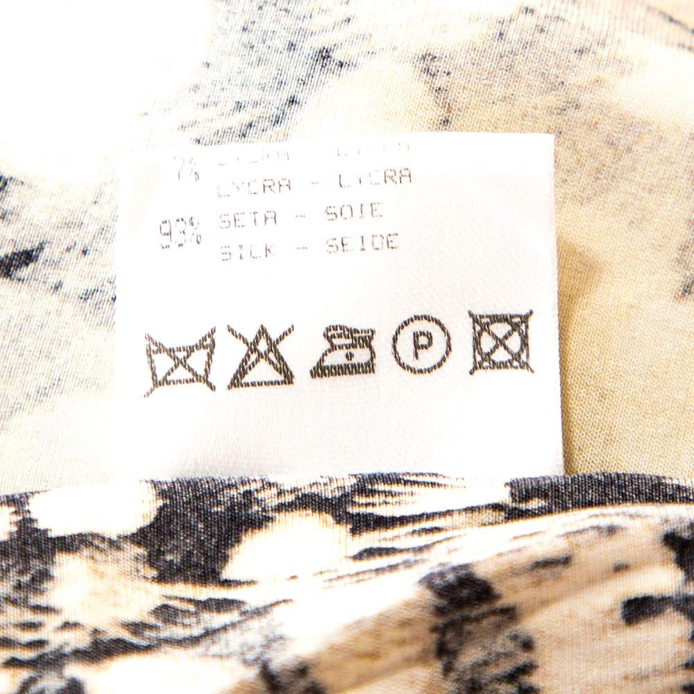 Roberto Cavalli - Robe chemise en soie imprimée animal bicolore S Bon état - En vente à Dubai, Al Qouz 2