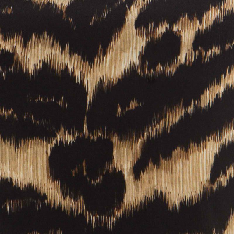 Roberto Cavalli Black and Brown Animal Printed Silk Pleated Sleeveless Dress S 3