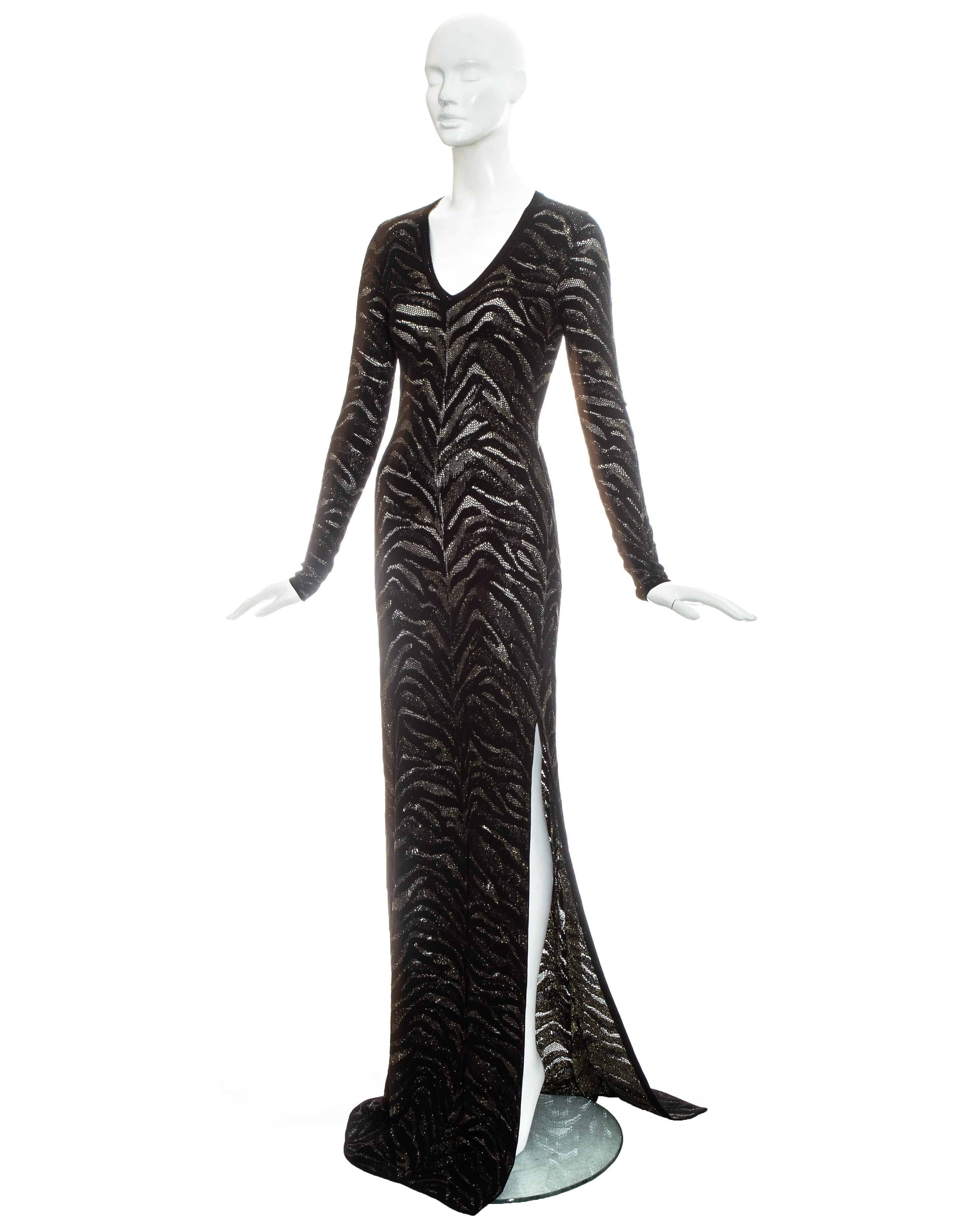 Roberto Cavalli black and gold lurex knitted evening dress, c. 2000 For ...