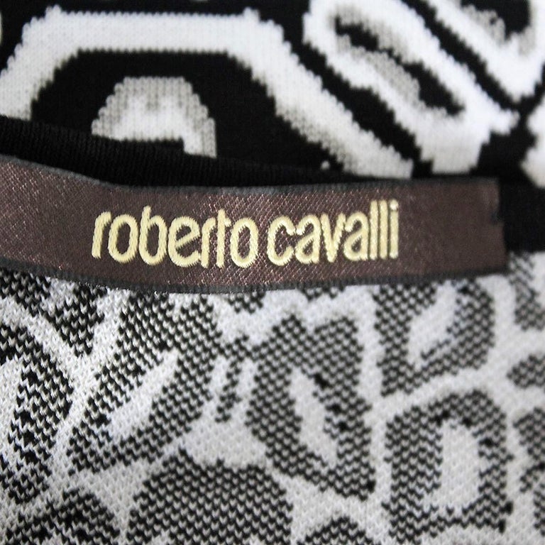 Roberto Cavalli Black and White Dress IT 42 For Sale at 1stDibs ...