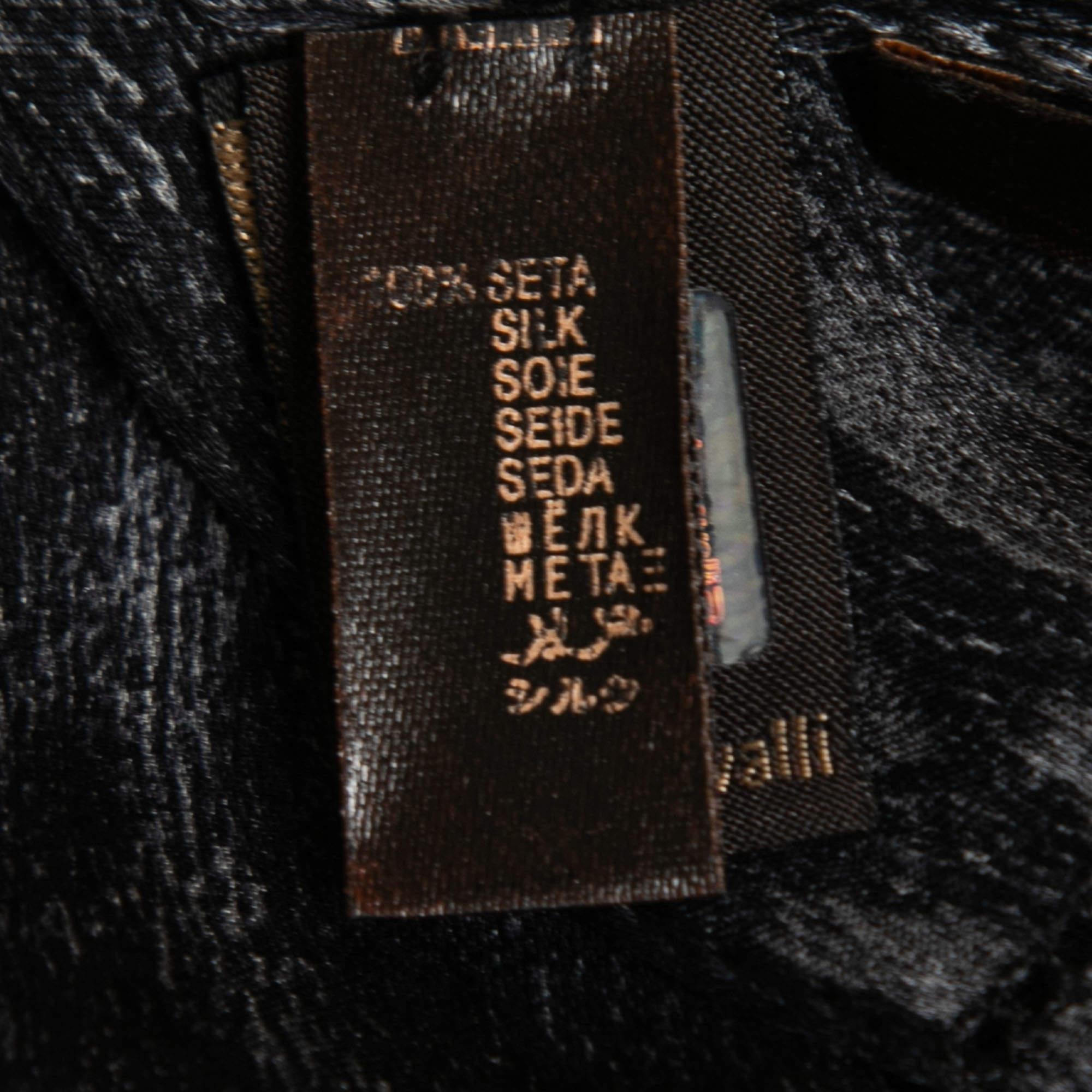 Roberto Cavalli Black Animal Print Silk Stole For Sale 3