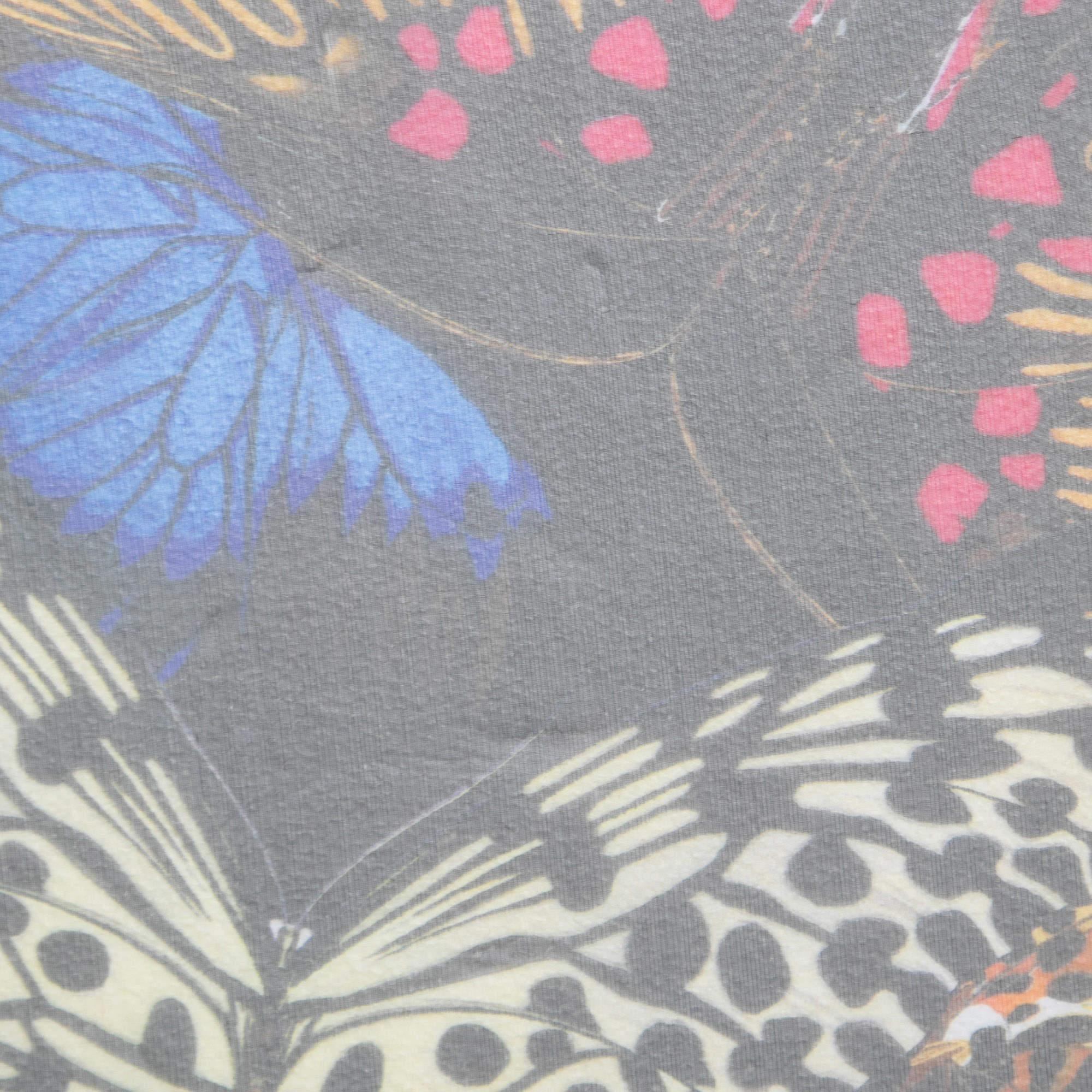 Roberto Cavalli Black Butterfly Print Silk Square Scarf In Excellent Condition In Dubai, Al Qouz 2