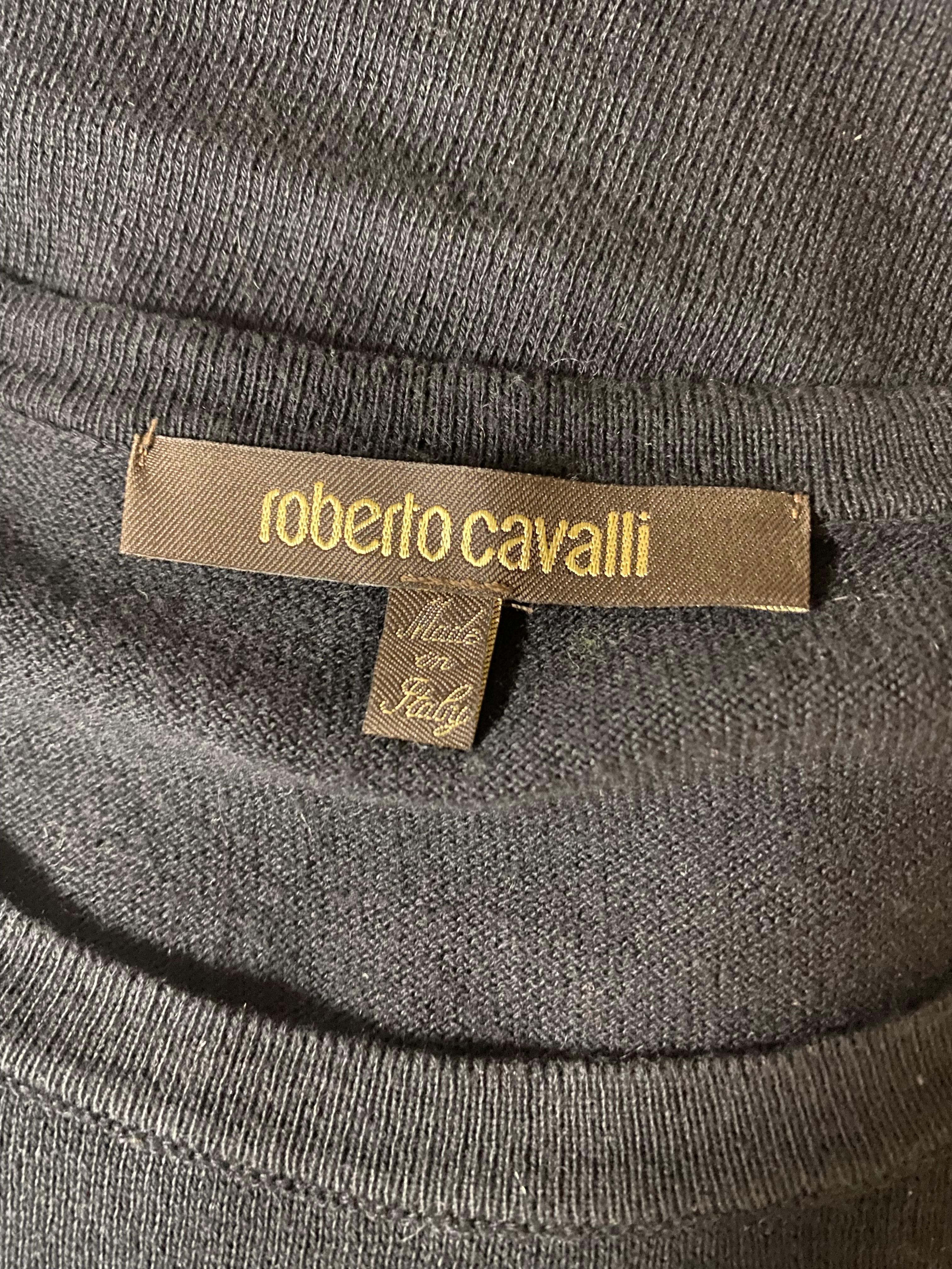 Roberto Cavalli Schwarzes Top aus Baumwolle, Größe Medium im Angebot 2