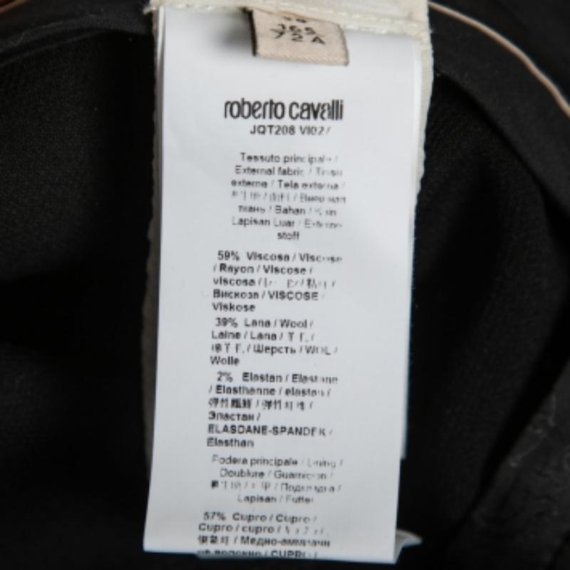 Roberto Cavalli Black Crepe Skinny Trousers S In Good Condition For Sale In Dubai, Al Qouz 2