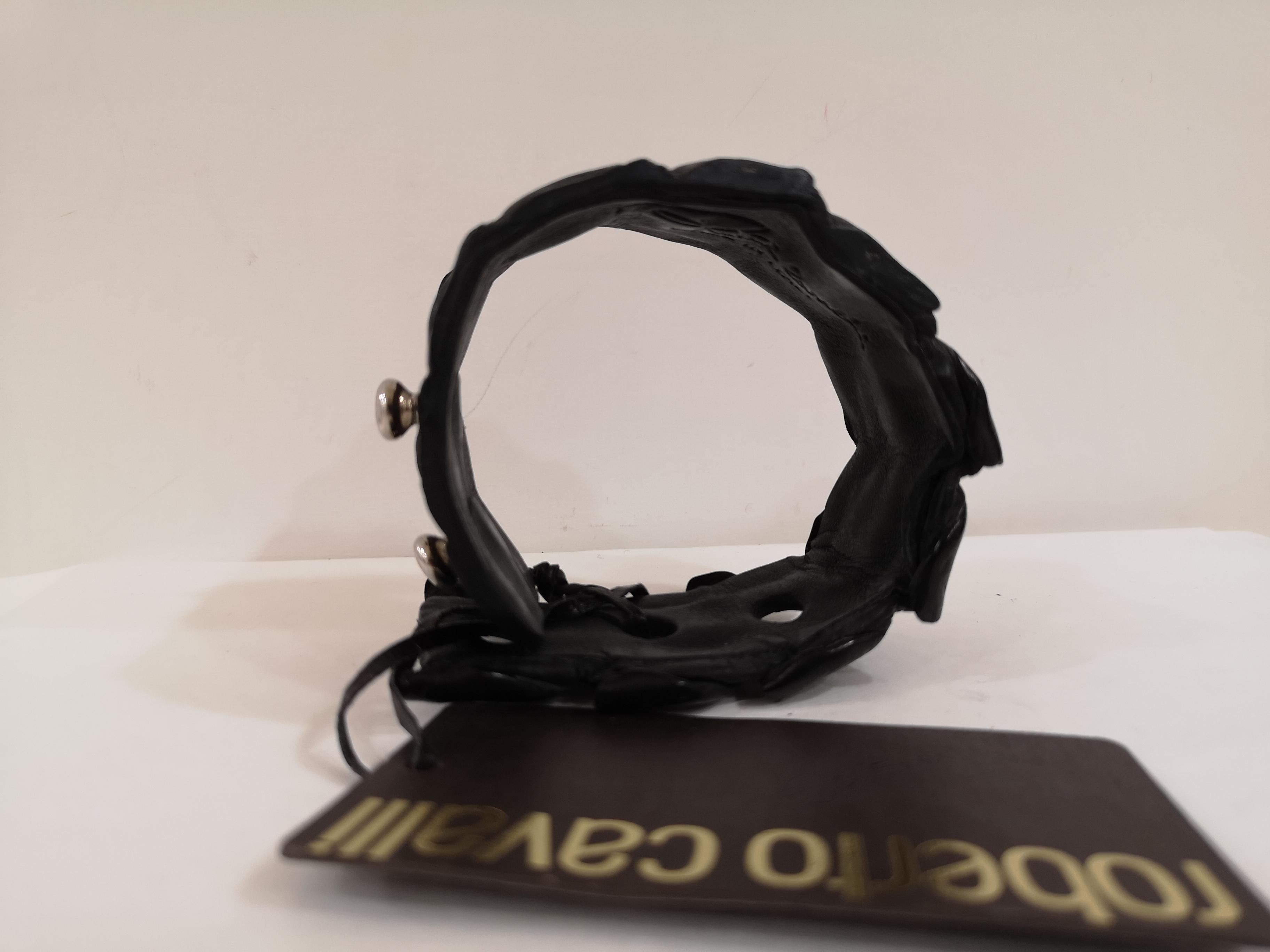 Women's or Men's Roberto Cavalli black croco bracelet NWOT