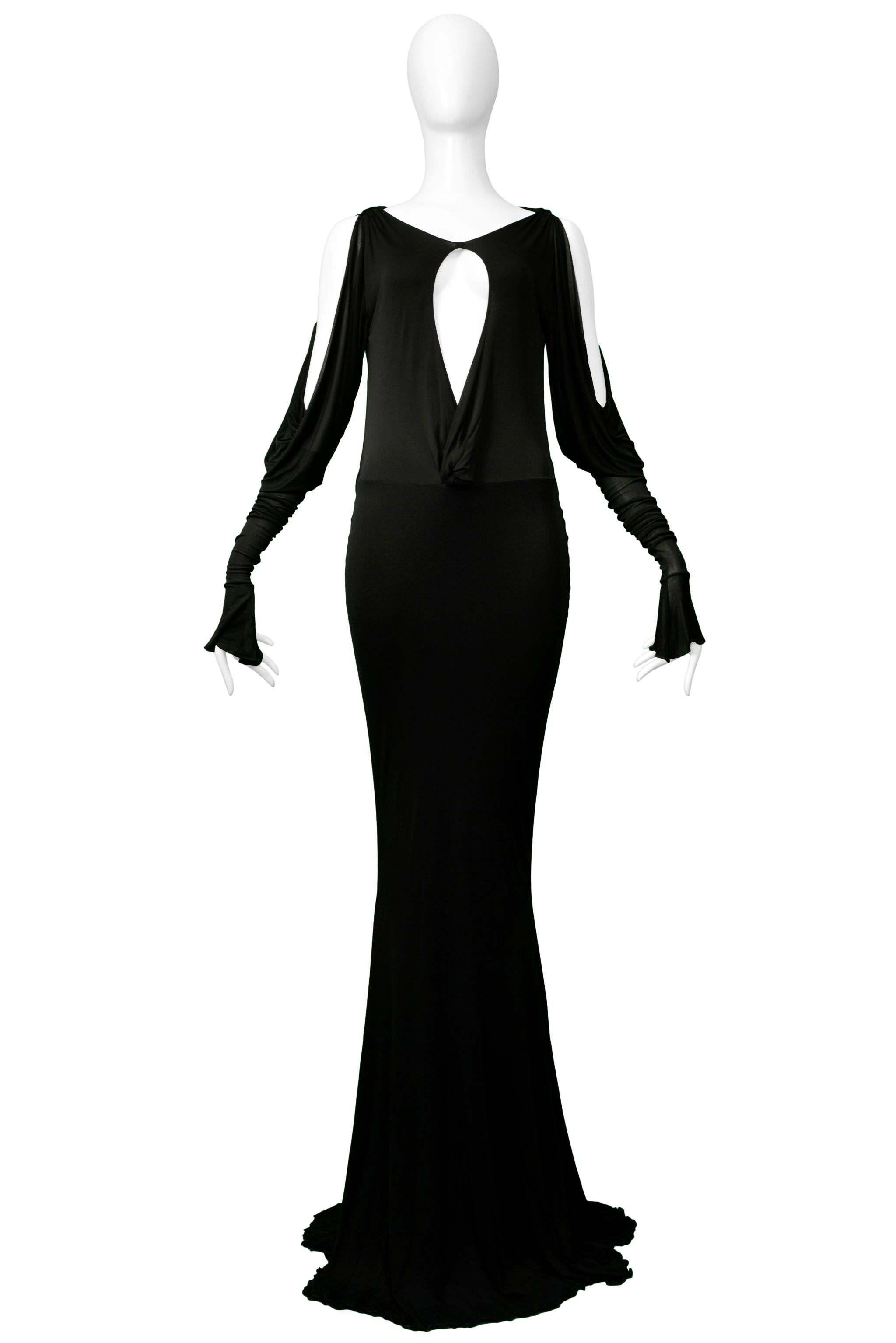 Roberto Cavalli Black Cutout Jersey Evening Gown 2006 In Excellent Condition In Los Angeles, CA