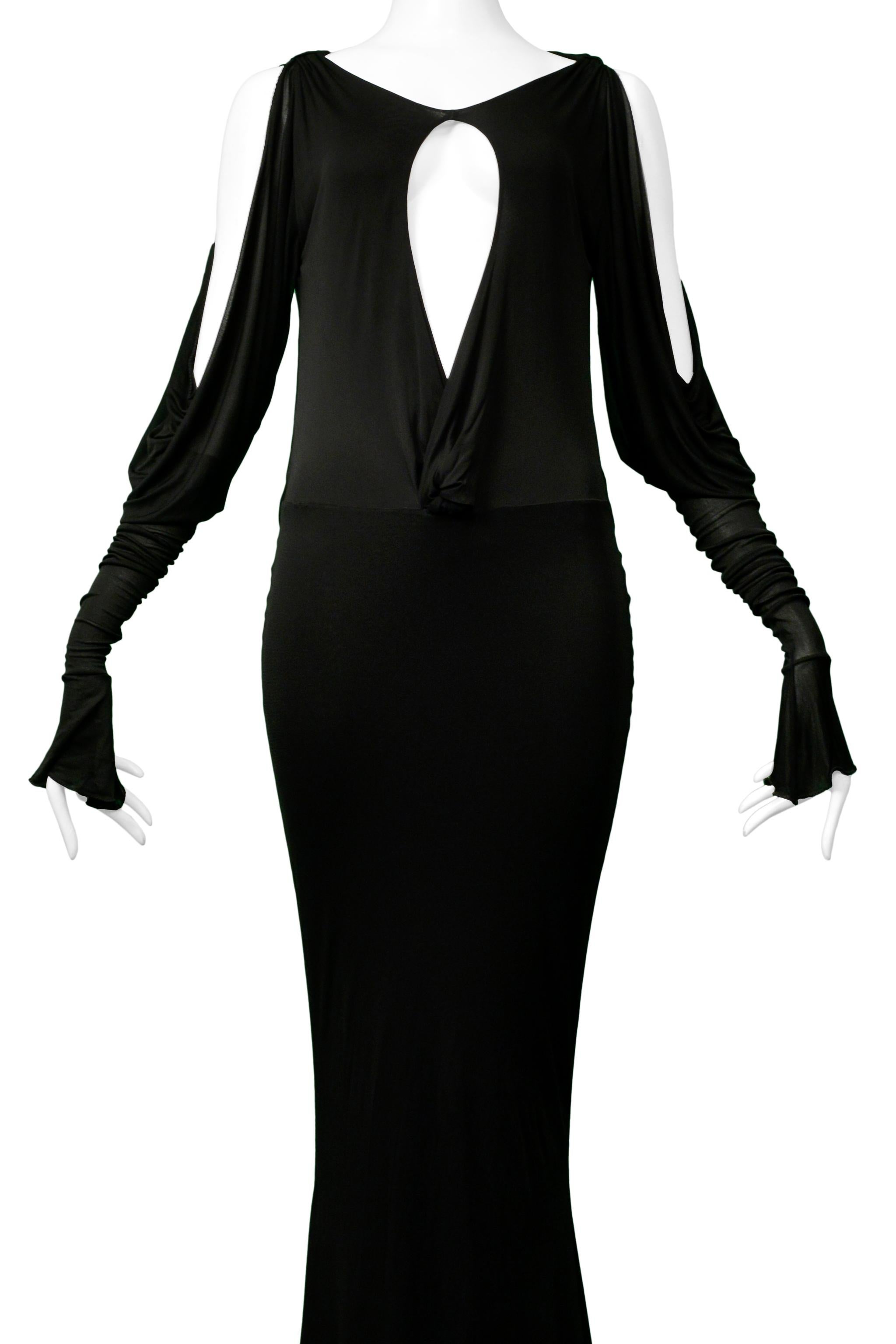 Women's Roberto Cavalli Black Cutout Jersey Evening Gown 2006