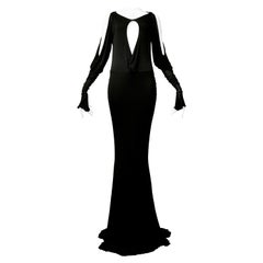 Roberto Cavalli Black Cutout Jersey Evening Gown 2006