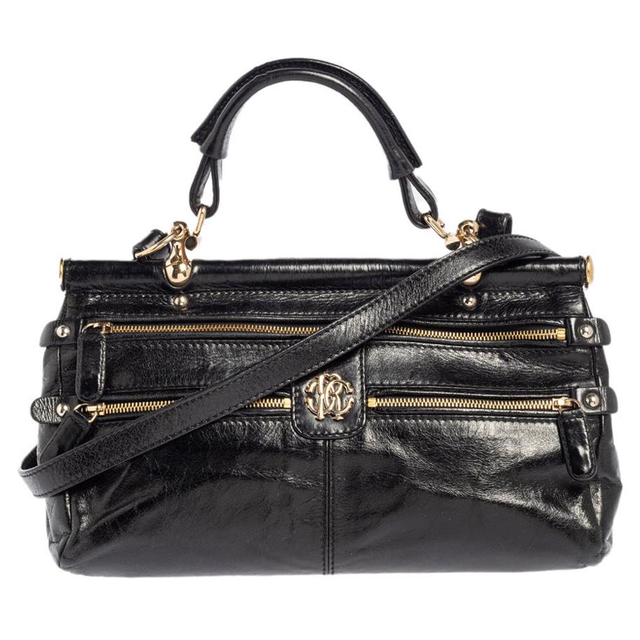 Roberto Cavalli Black Leather Studded Bag For Sale at 1stDibs | black ...