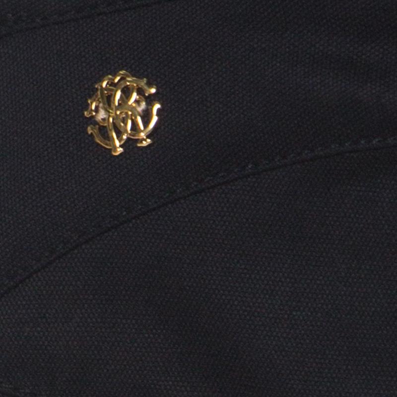 Roberto Cavalli Black Denim Pleated Maxi Skirt S 1