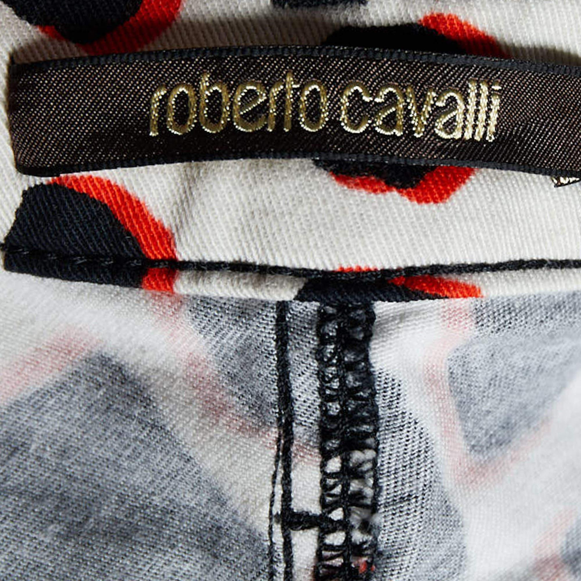 Women's Roberto Cavalli Black Denim Printed Detail Skinny Jeans S