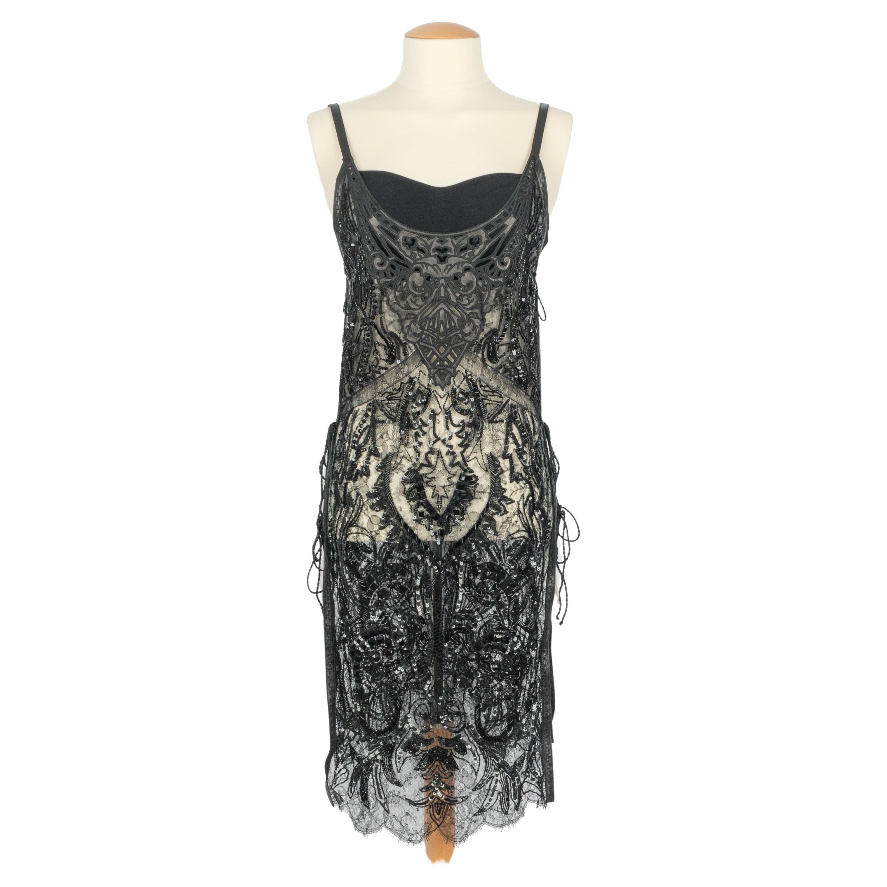 Robe noire Roberto Cavalli Printemps 2012