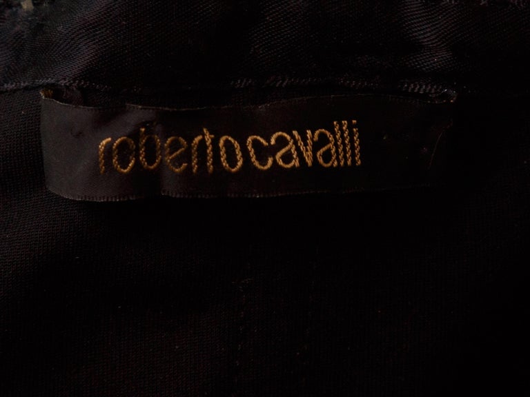 Roberto Cavalli Black Embellished Halter Gown at 1stDibs