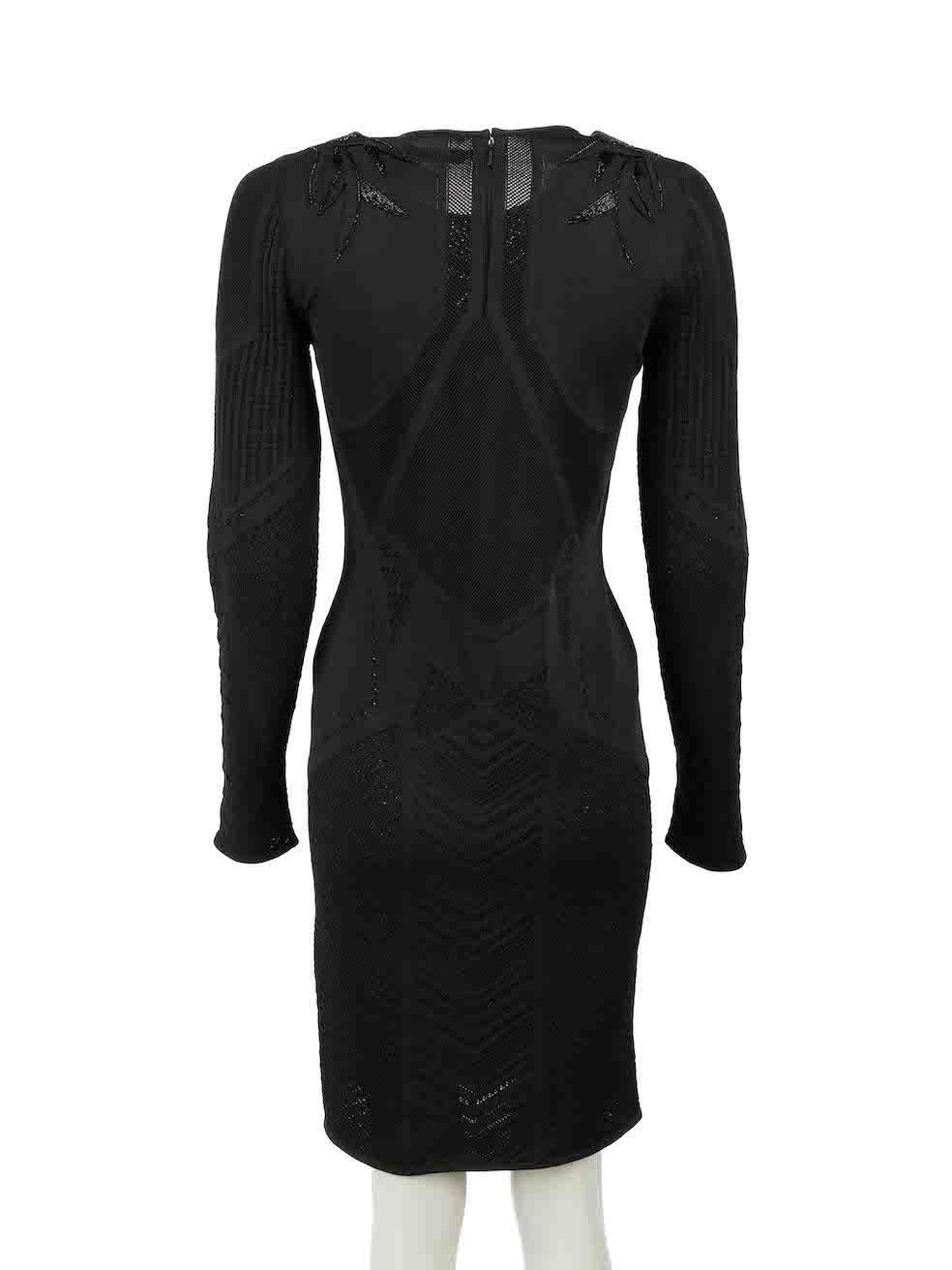 CONDITION is Never worn, with tags. No visible wear to dress is evident beside a number of small pulls to the weave through the body on this new Roberto Cavalli designer resale item.
 
 Details
 Black
 Viscose
 Knee length dress
 Knit lace dress
