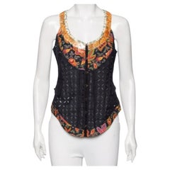 Roberto Cavalli Gilet nero con dettagli in cotone e paillettes, M. I.