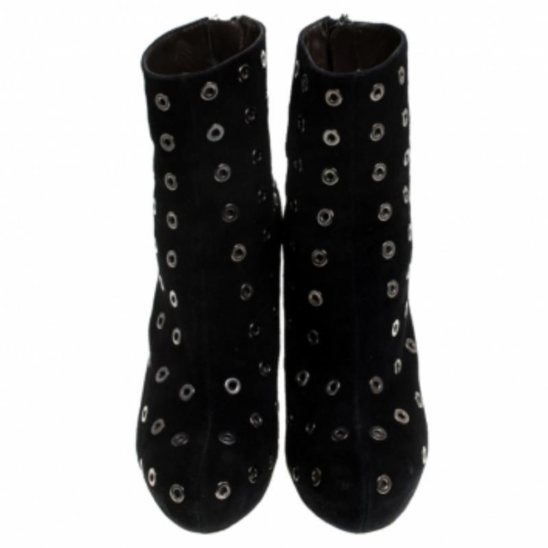 Nero Roberto Cavalli - Stivaletti con plateau in pelle scamosciata con occhielli neri - misura 36,5 in vendita