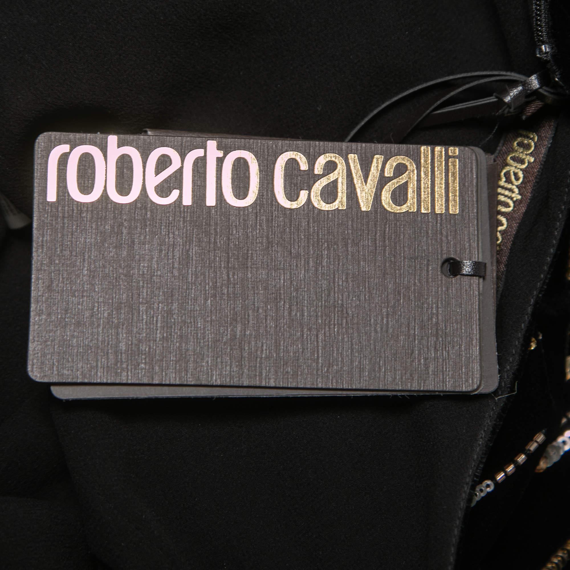 Roberto Cavalli Black Firework Embellished Velvet Mini Dress MLook nothing but l 1
