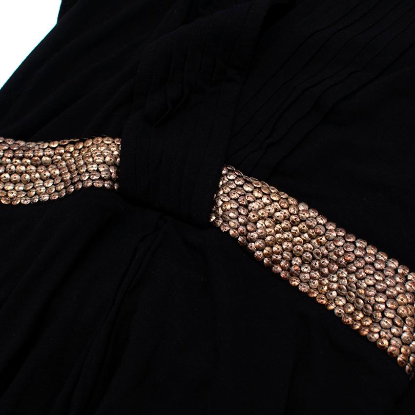 Women's or Men's Roberto Cavalli Black Fitted Dress with Embellished Waist - Size US 6 For Sale