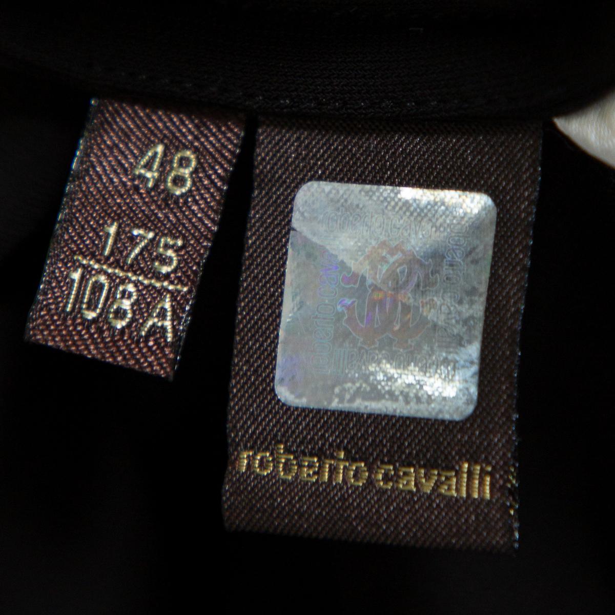 Roberto Cavalli Black Knit Animal Printed Trim Detail Halter Neck Maxi Dress L 1