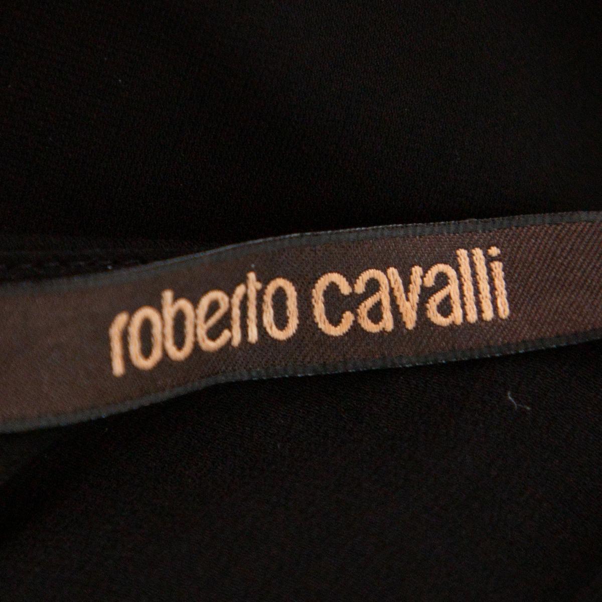 Roberto Cavalli Black Knit Animal Printed Trim Detail Halter Neck Maxi Dress L 2
