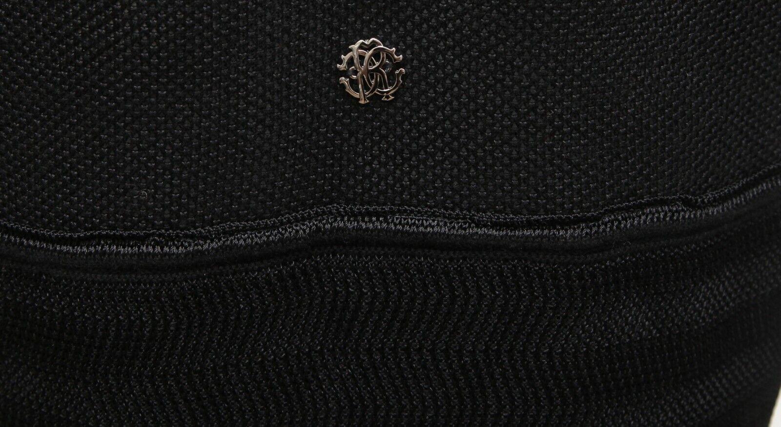 ROBERTO CAVALLI Black Knit Dress Sleeveless Viscose Elastane Slip-On Sz 44 For Sale 3