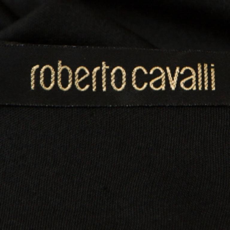 Roberto Cavalli Black Knit Gathered Detail Skirt S In condizioni buone in vendita a Dubai, Al Qouz 2